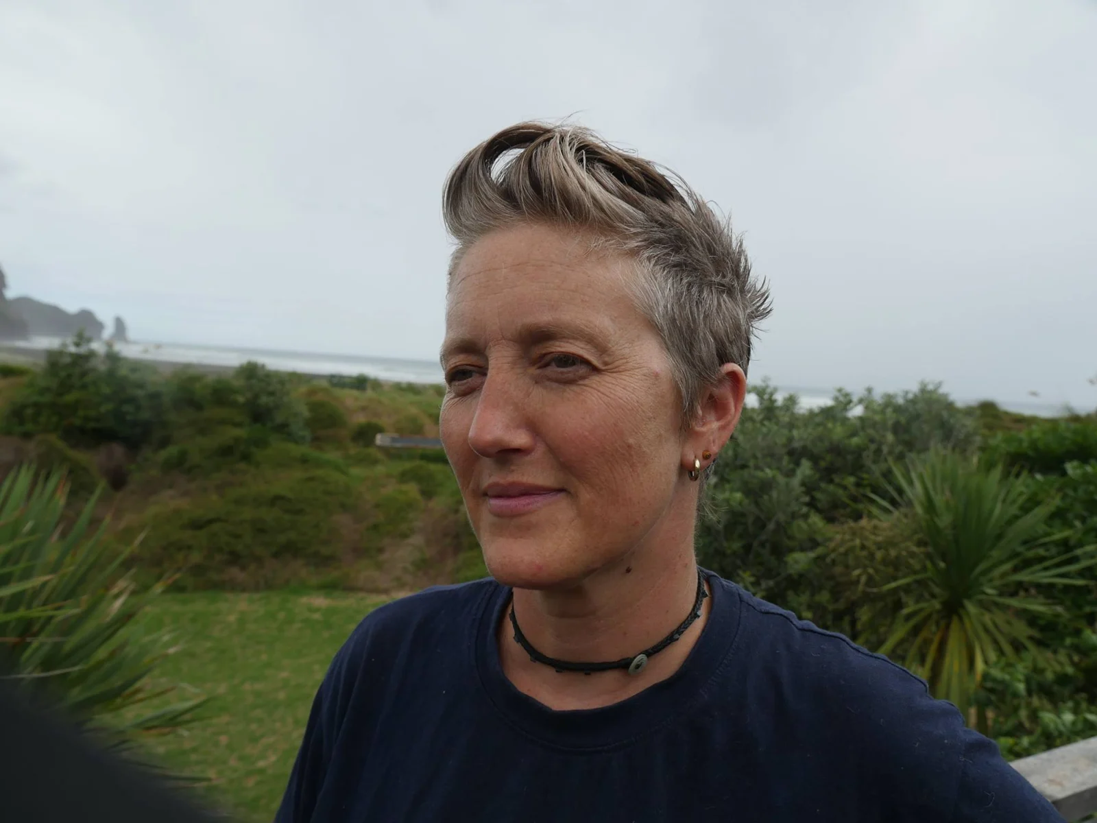 Short textured hair outdoors