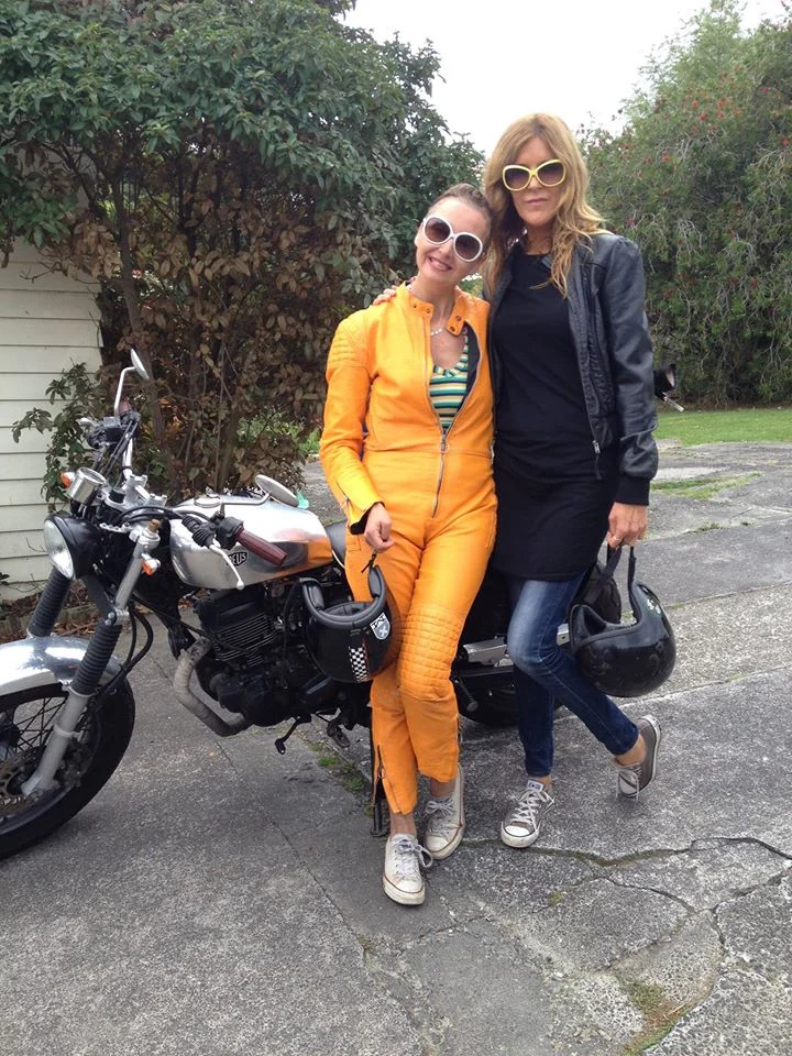 A roadside moment with the motorcycle